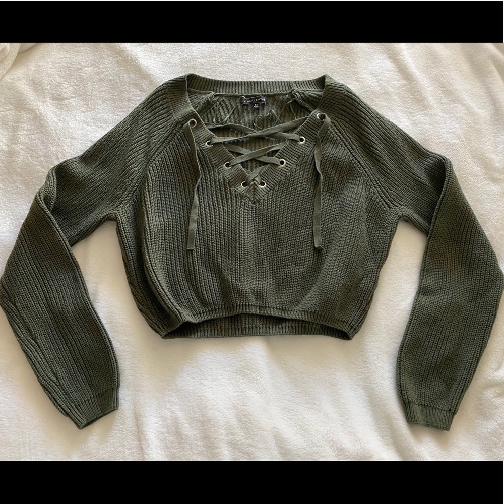 K&K Forest Green Cropped Sweater